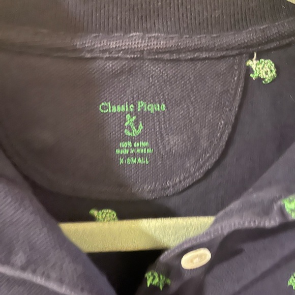 Classic Pique polo shirt womens xs navy blue turtle critter - Picture 4 of 6